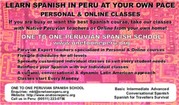 ONLINE & PERSONAL SPANISH CLASSES FROM PERU, THE REAL SPANISH!